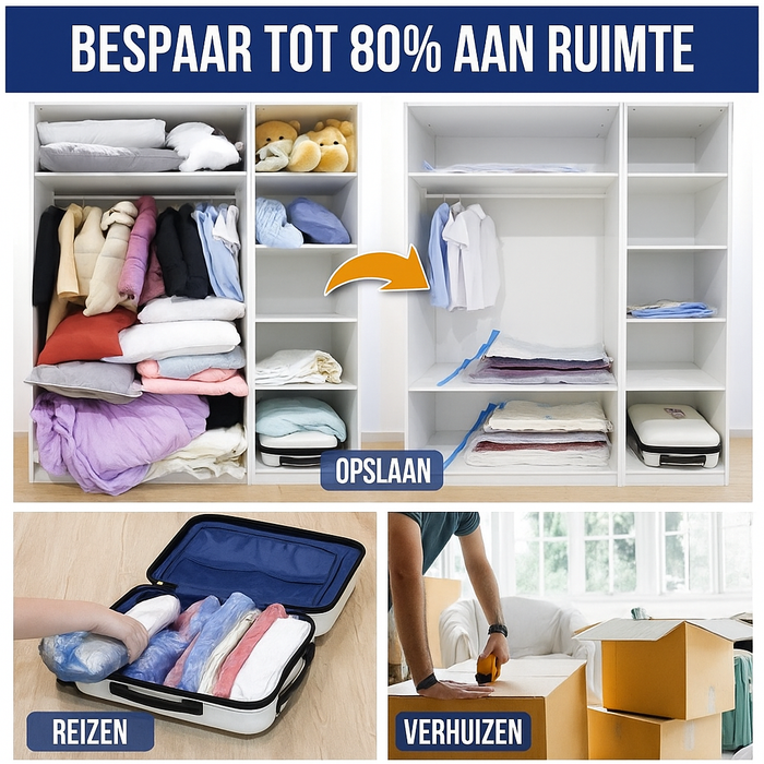 Vacuumzakken set (13 delig incl. Handpomp)