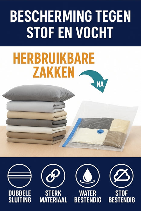 Vacuumzakken set (13 delig incl. Handpomp)